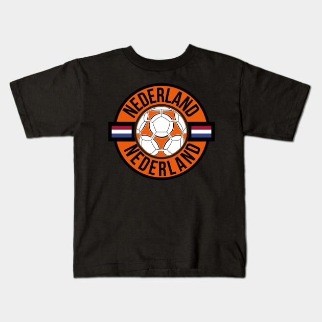Retro Dutch World Soccer Jersey, Vintage Netherlands Football Kids T-Shirt by Iconikit